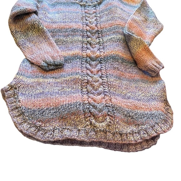 Handmade Chunky Knit Sweater - Beautifully constructed - Pinks, Blues and Purple - Picture 10 of 11